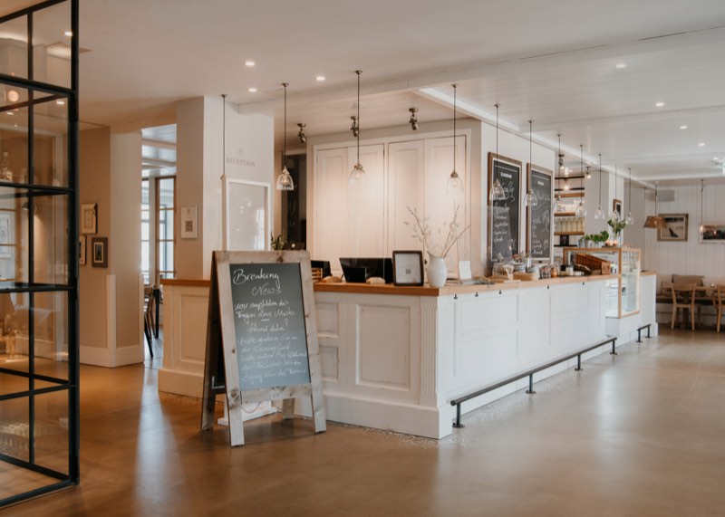 Restaurant interior in daylight