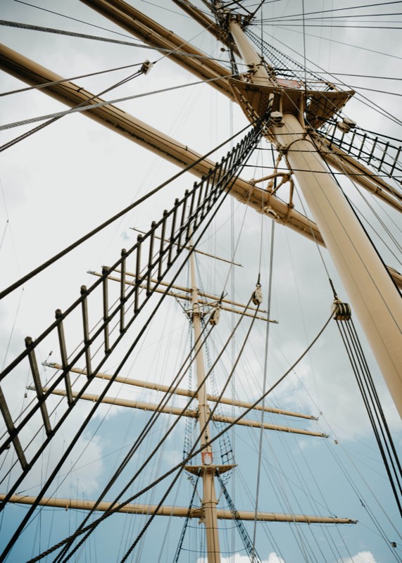Rigging of a sailing ship